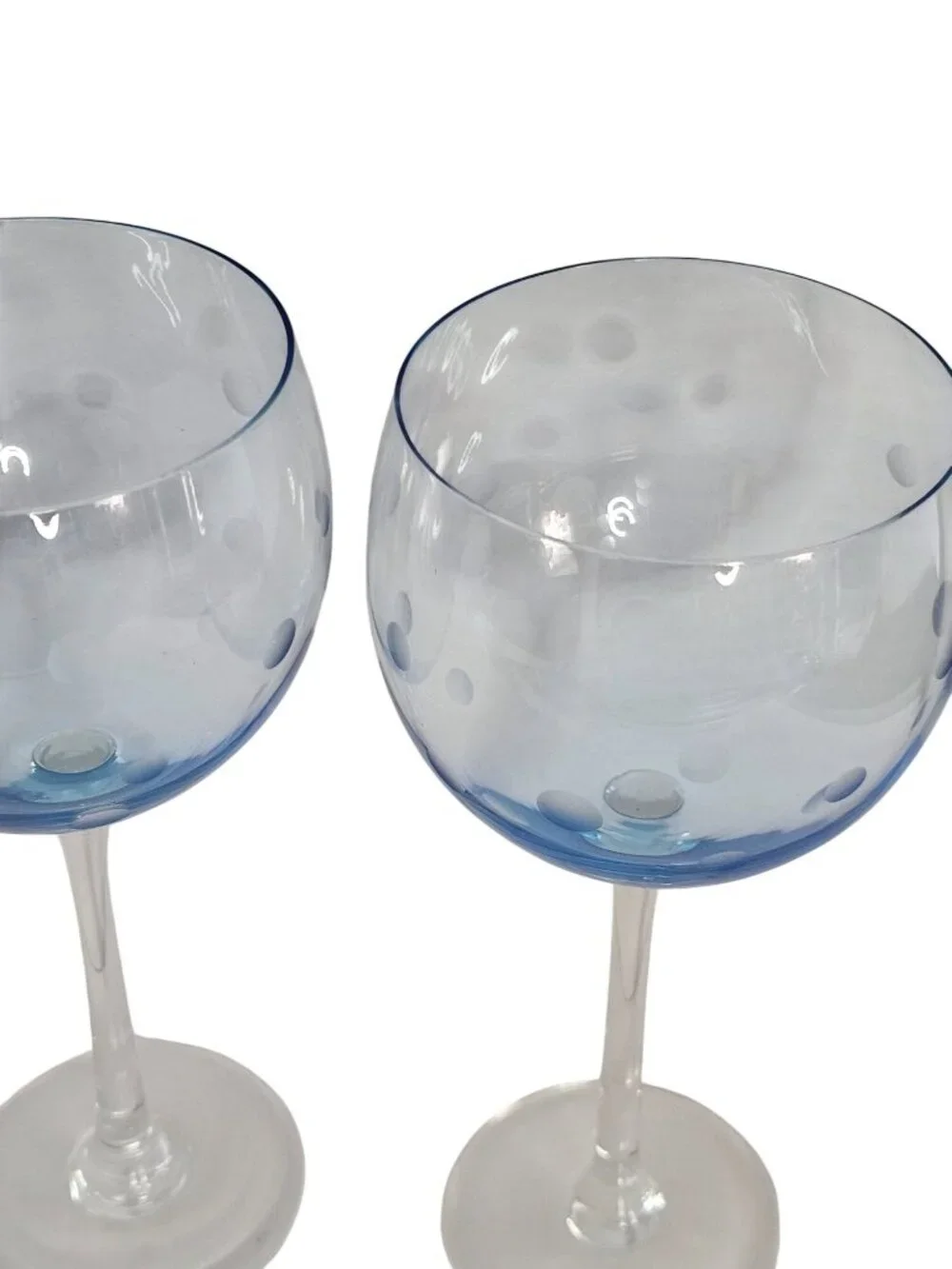 2 Block Glitter Blue Goblet 8.5